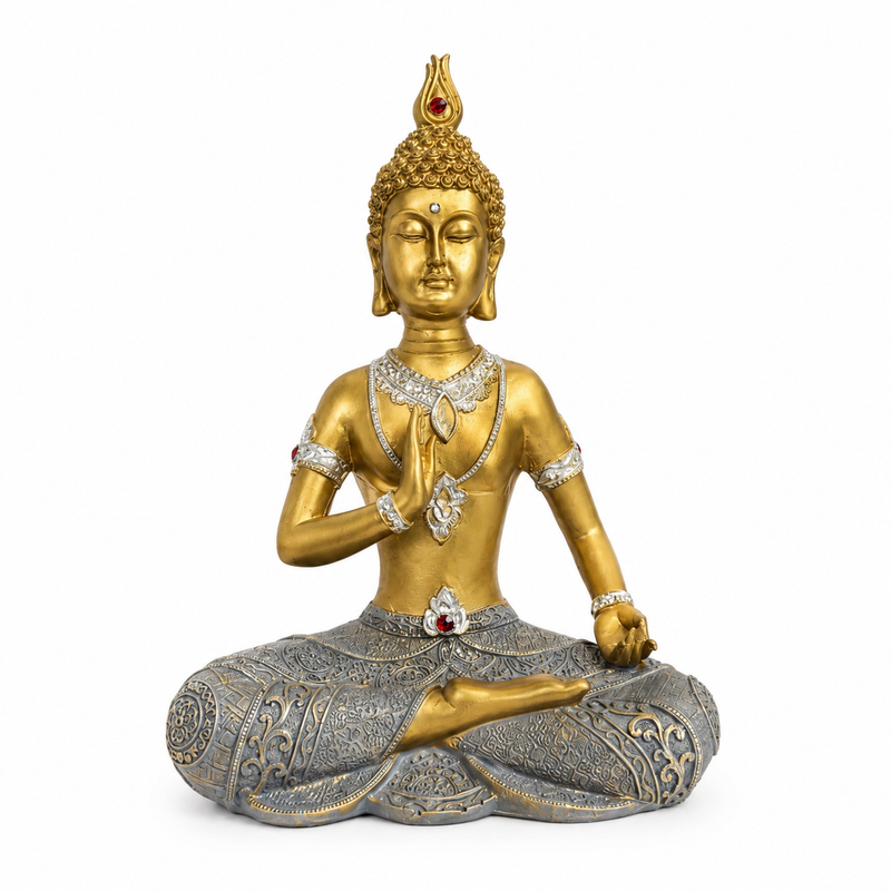 Golden Buddha Meditating Statue
