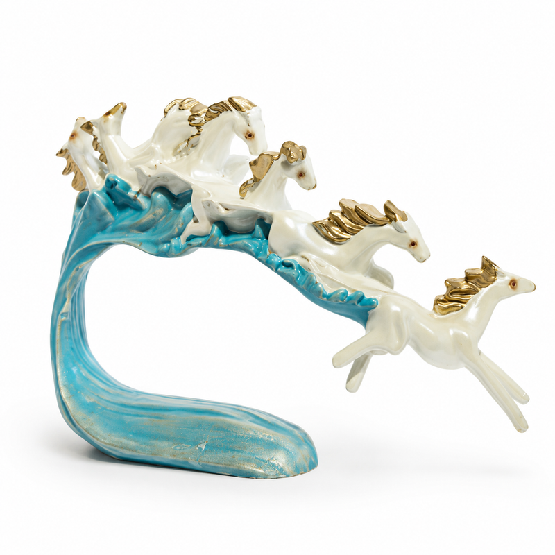 Running Horses Resin Showpiece