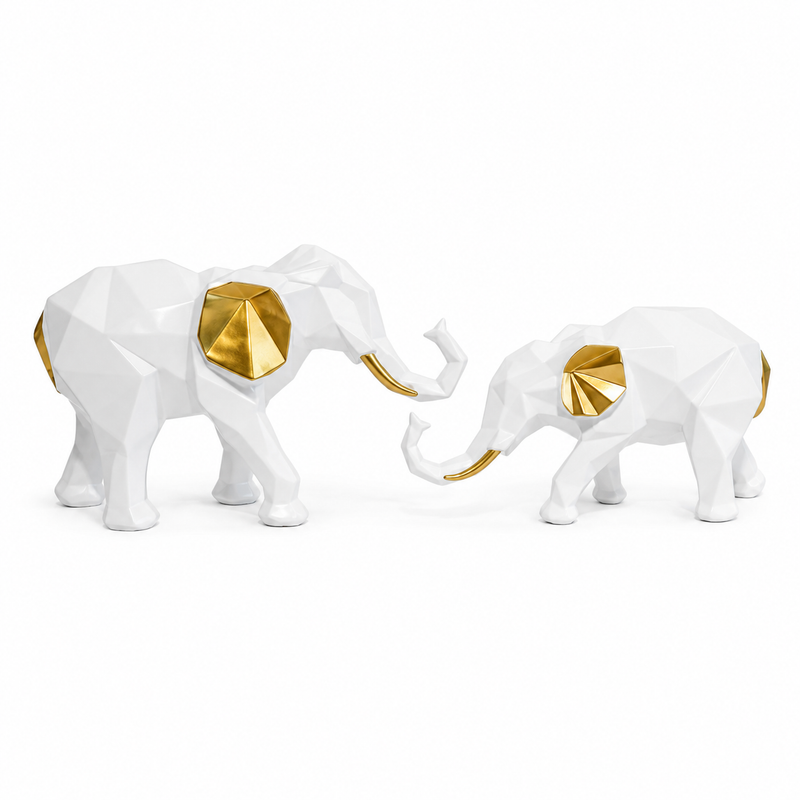 Elephant Resin Showpiece Set