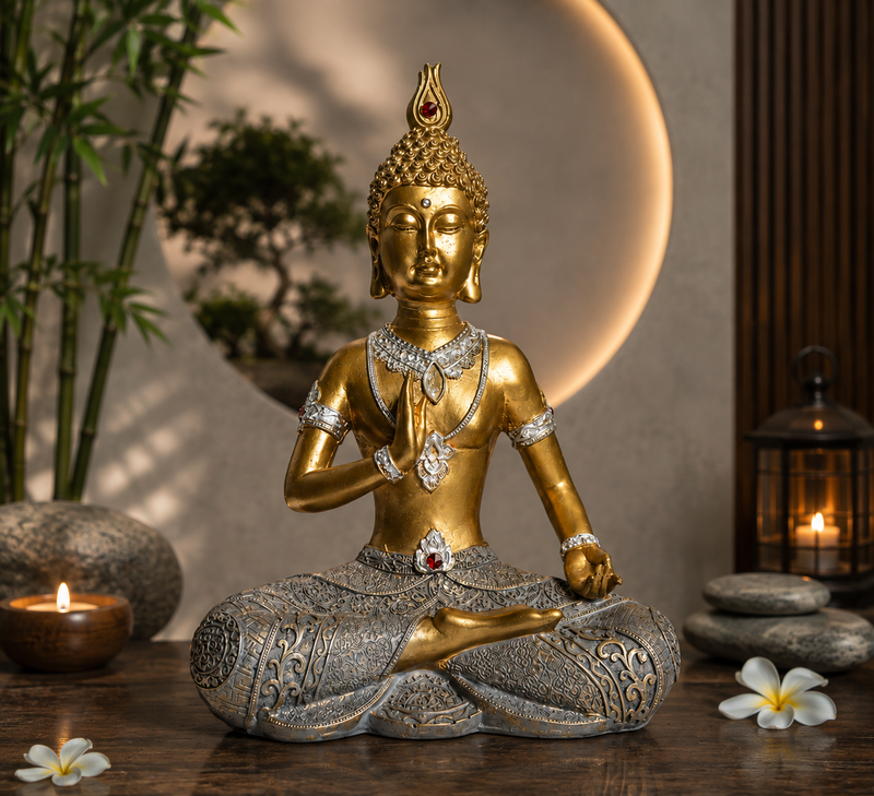 Gautam Buddha Antique Polyresin Showpiece