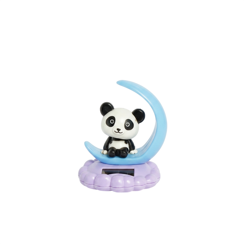 Solar Powered Cute Panda Dashboard Decor