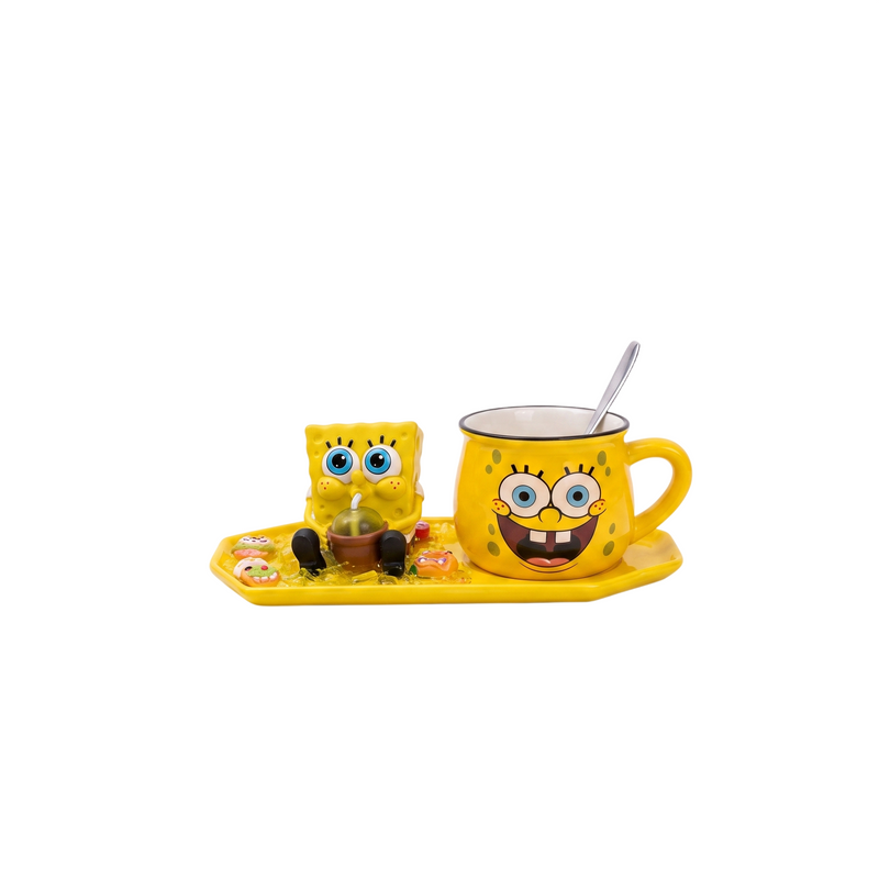 SpongeBob Ceramic Coffee Mug with Matching Tray & Spoon